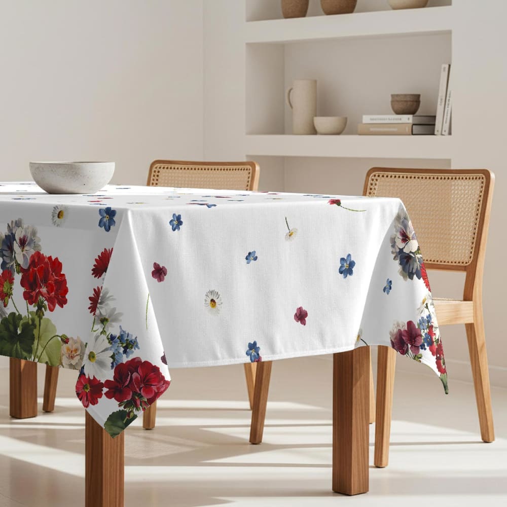 Naf Naf Fleckabweisende Tischdecke – 100 % Baumwolle, 150×250 cm Mehrfarbig Baumwolle