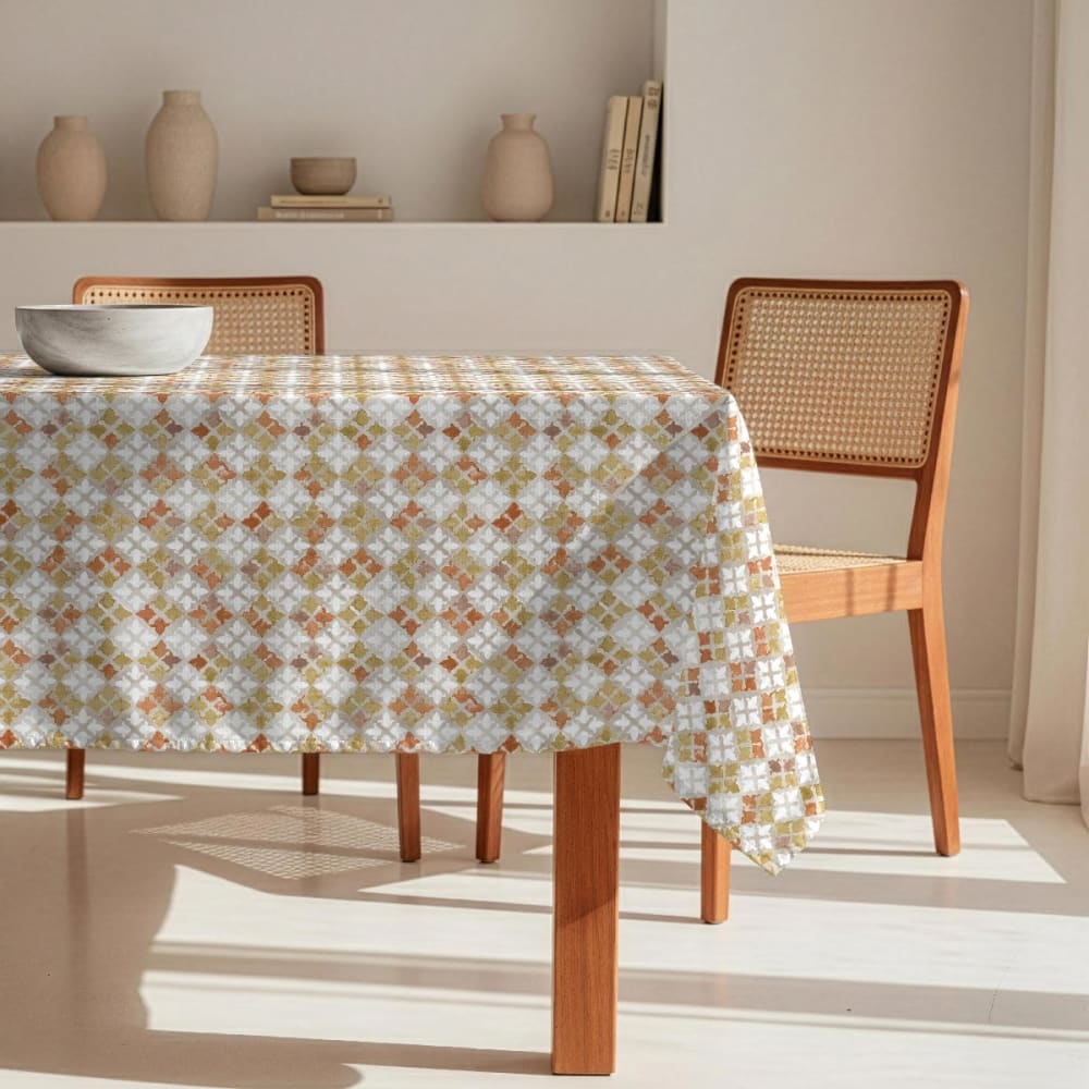 Fleckabweisende Tischdecke – 100 % Baumwolle, 100 × 150 cm -