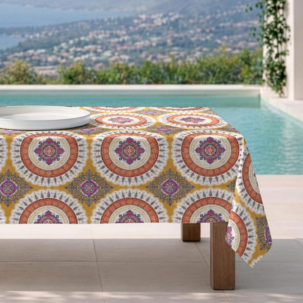 Fleckabweisende Tischdecke – 100 % Baumwolle, 150×300 cm -