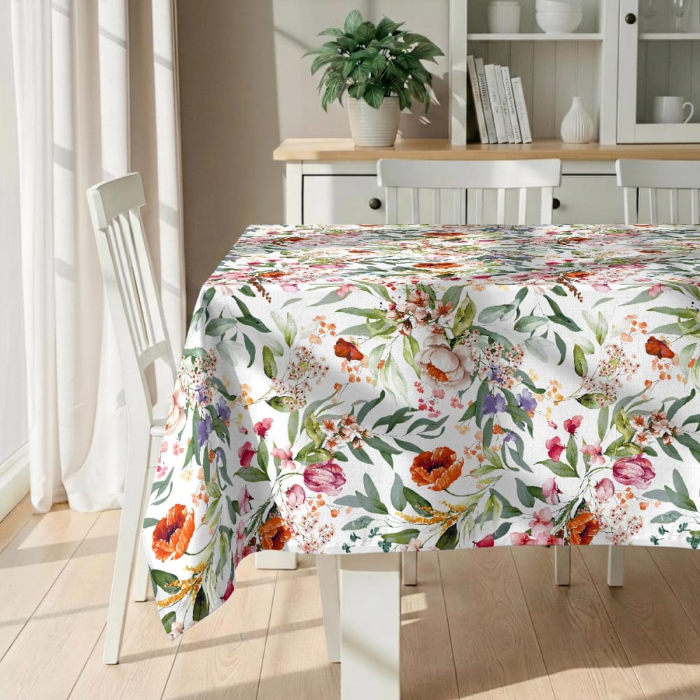 Fleckabweisende Tischdecke – 100 % Baumwolle, 150×200 cm -