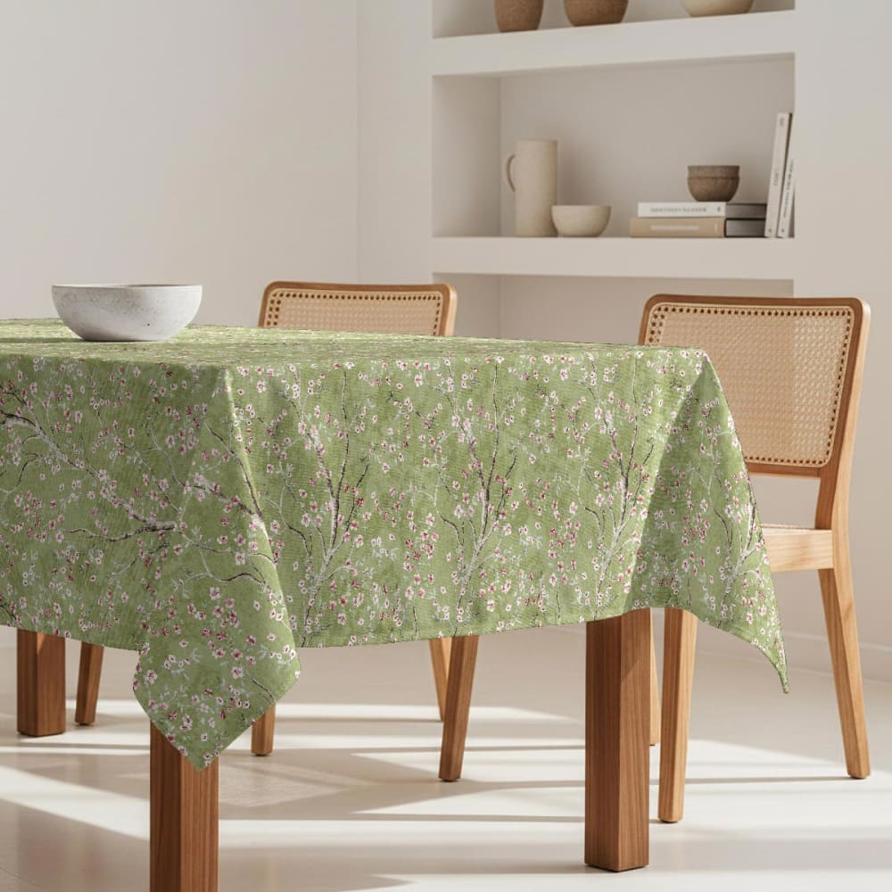 Naf Naf Fleckabweisende Tischdecke – 100 % Baumwolle, 150×150 cm Grün Baumwolle