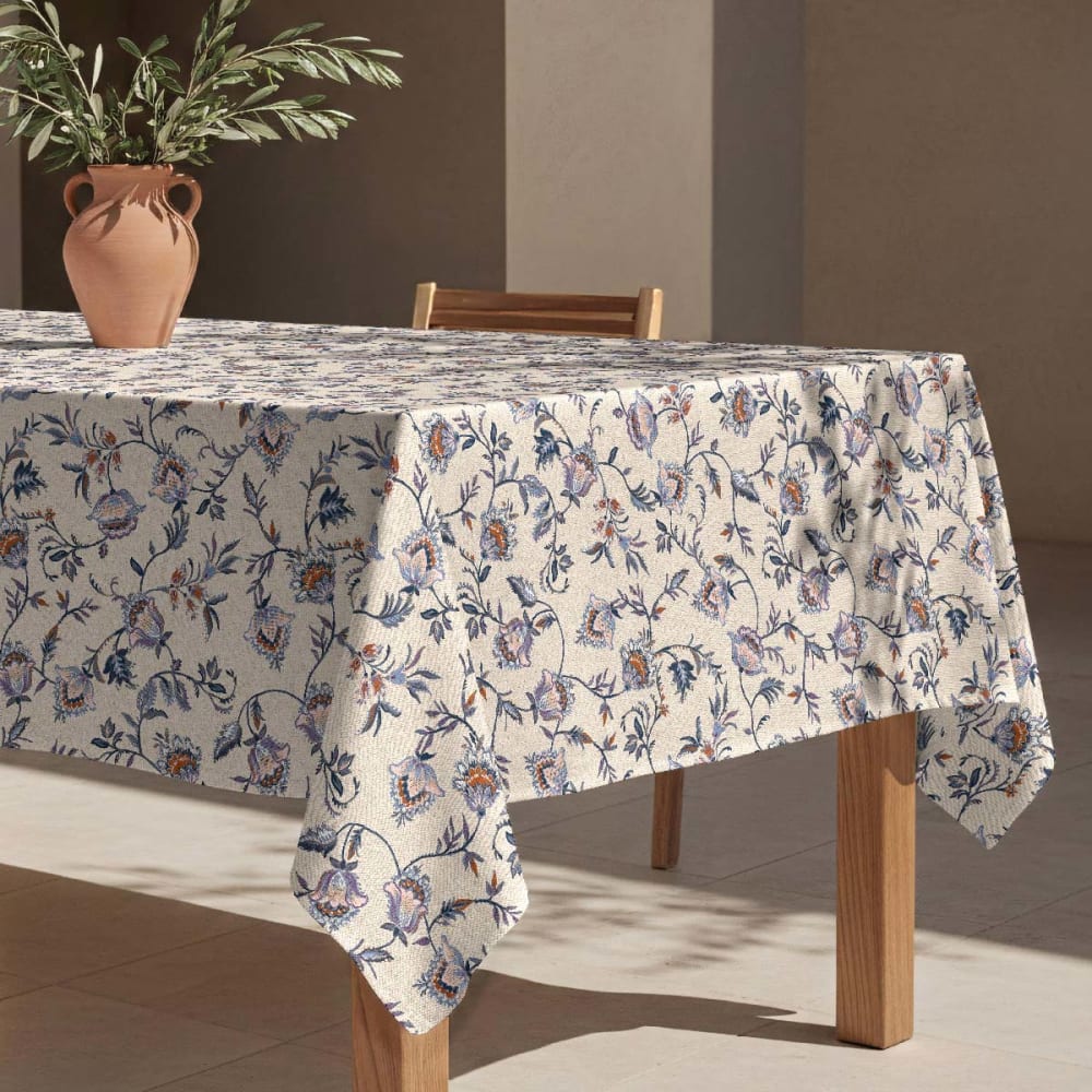 Naf Naf Fleckabweisende Tischdecke – 100 % Baumwolle, 150×150 cm Beige Baumwolle