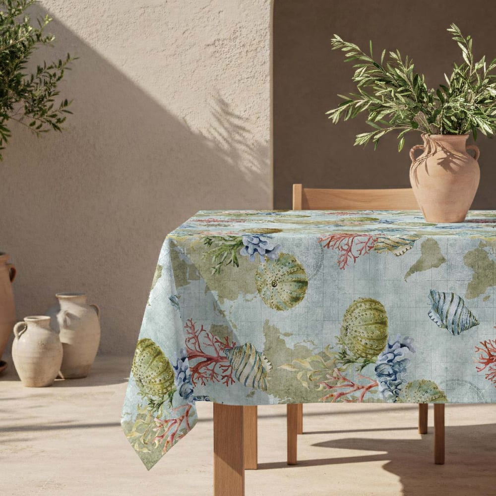 Fleckabweisende Tischdecke – 100 % Baumwolle, 150×200 cm -