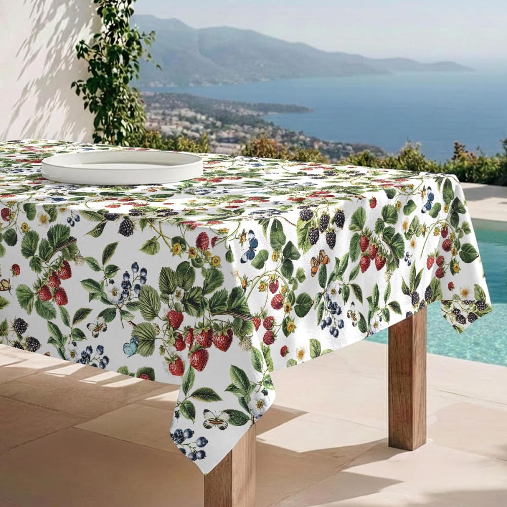 Naf Naf Fleckabweisende Tischdecke – 100 % Baumwolle, 150×250 cm Grün Baumwolle