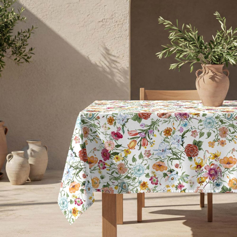 Fleckabweisende Tischdecke – 100 % Baumwolle, 150×200 cm -