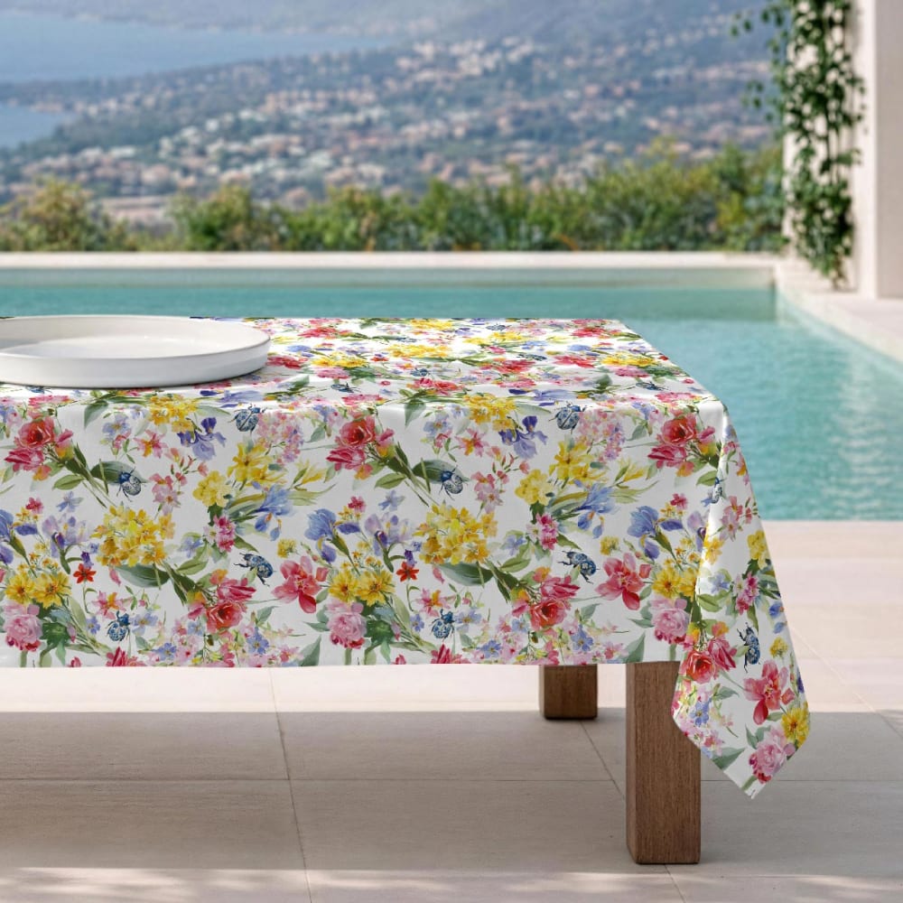 Fleckabweisende Tischdecke – 100 % Baumwolle, 100 × 150 cm -