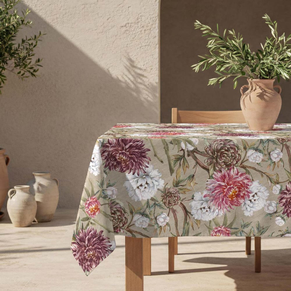 Fleckabweisende Tischdecke – 100 % Baumwolle, 150×300 cm -
