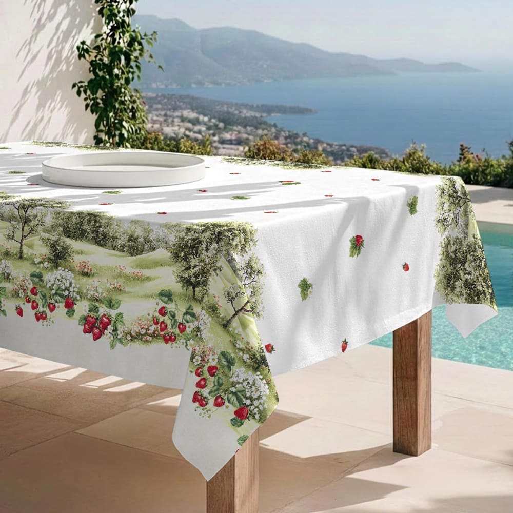 Naf Naf Fleckabweisende Tischdecke – 100 % Baumwolle, 150×300 cm Grün Baumwolle