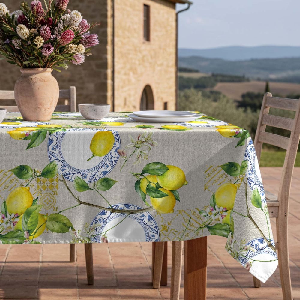 Fleckabweisende Tischdecke – 100 % Baumwolle, 150×300 cm -