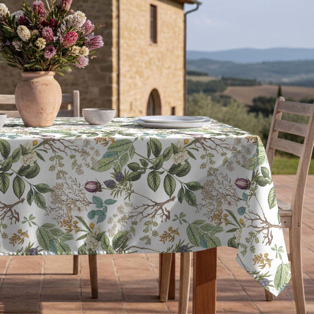 Fleckabweisende Tischdecke – 100 % Baumwolle, 150×200 cm -
