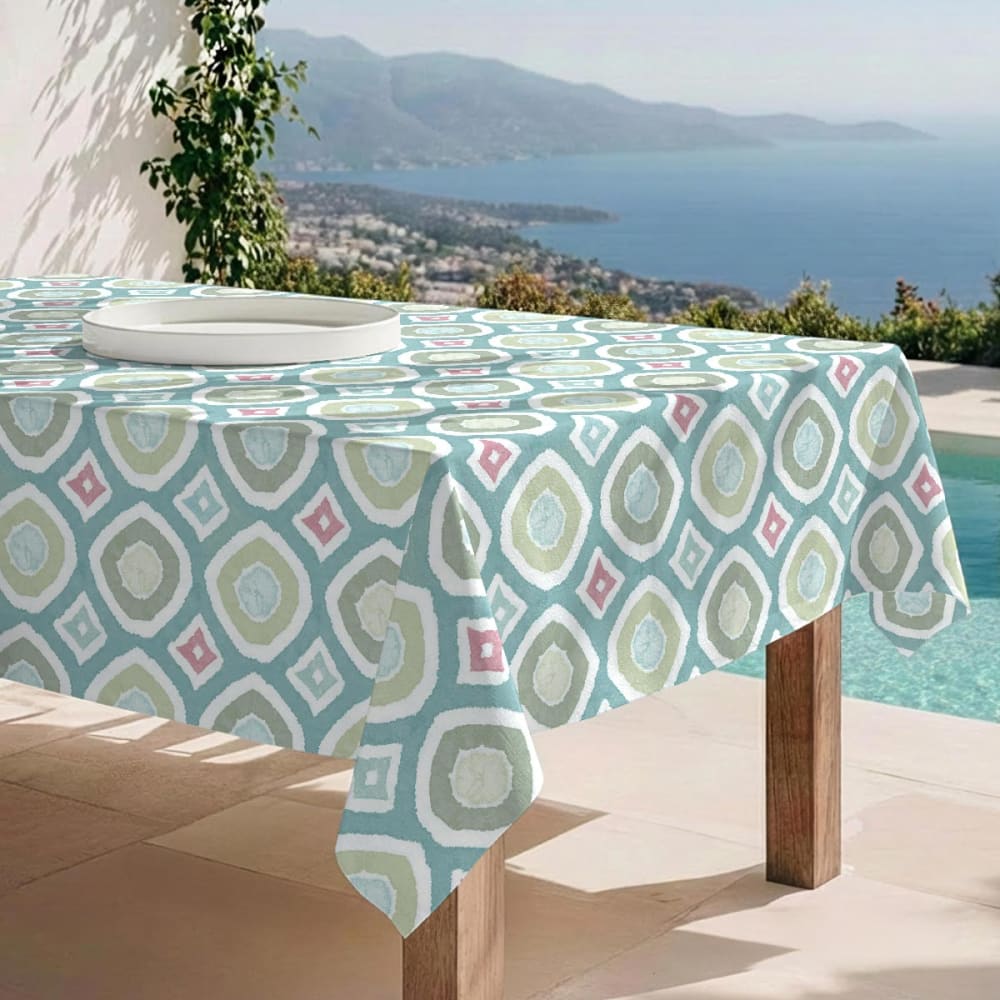 Naf Naf Fleckabweisende Tischdecke – 100 % Baumwolle, 150×300 cm Grün Baumwolle