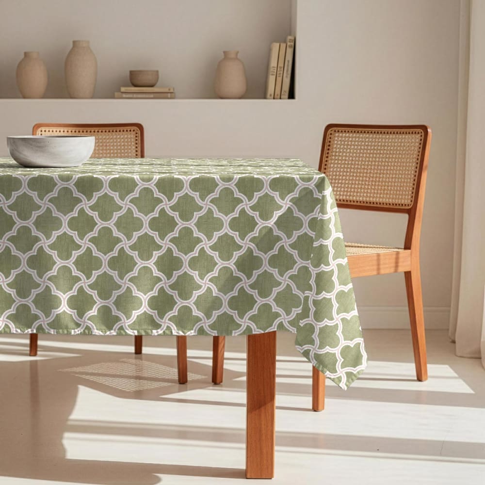 Fleckabweisende Tischdecke – 100 % Baumwolle, 150×150 cm -