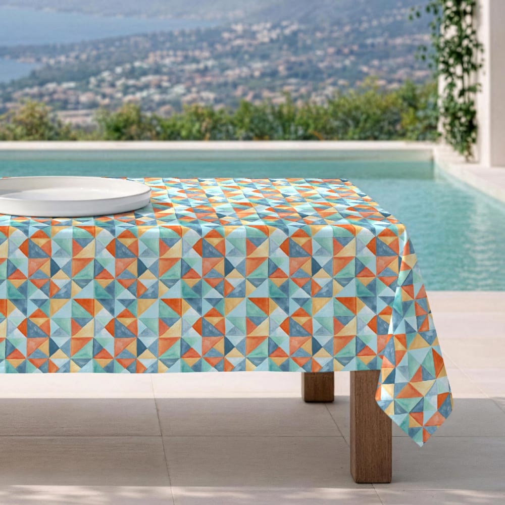 Fleckabweisende Tischdecke – 100 % Baumwolle, 150×250 cm -