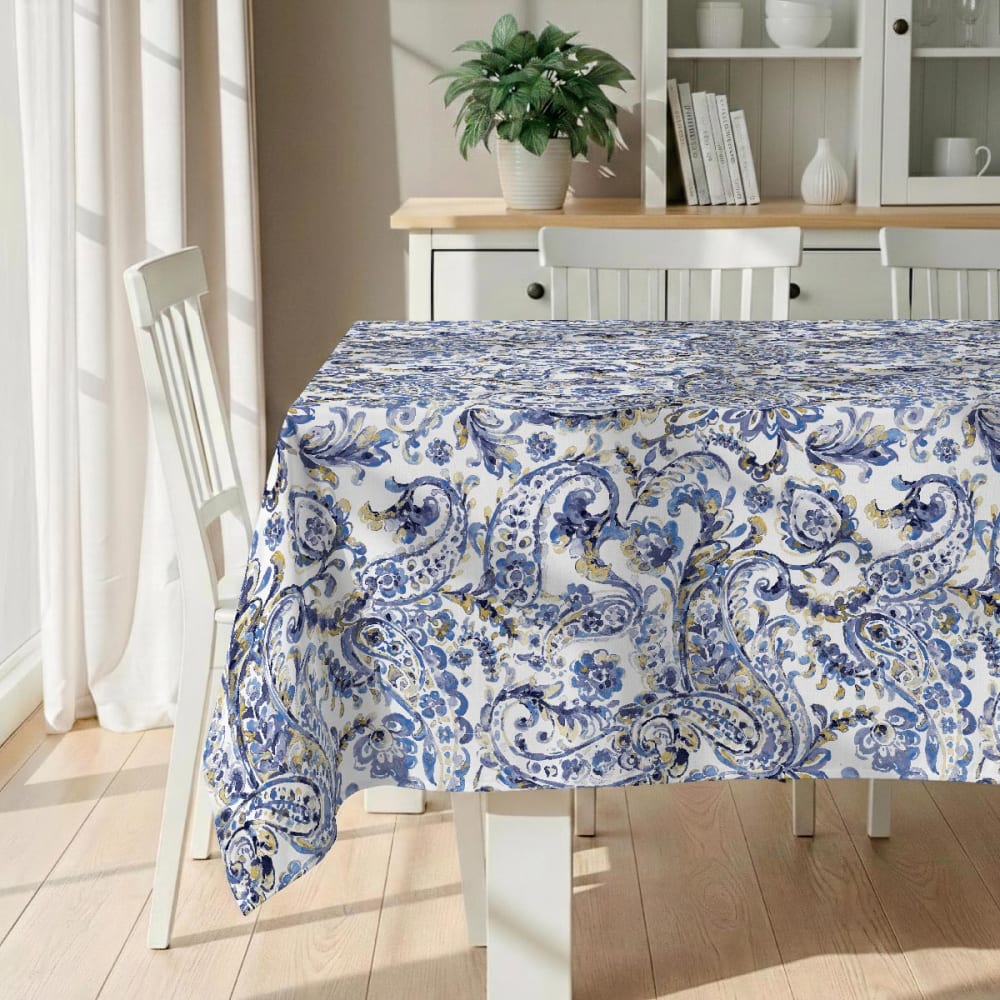 Fleckabweisende Tischdecke – 100 % Baumwolle, 150×250 cm -