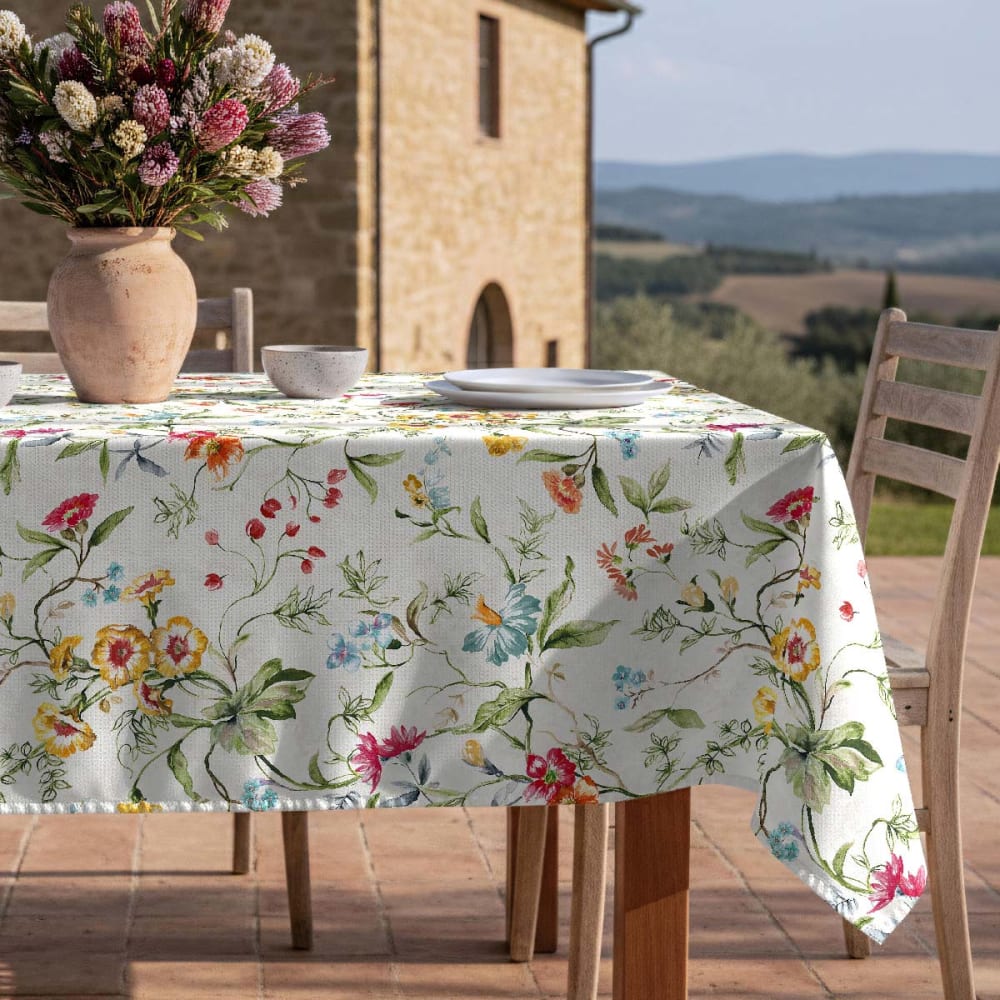 Fleckabweisende Tischdecke – 100 % Baumwolle, 150×300 cm -