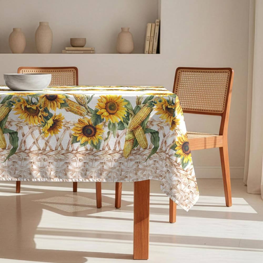 Fleckabweisende Tischdecke – 100 % Baumwolle, 150×300 cm -