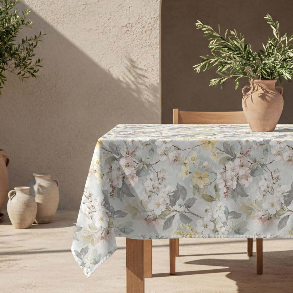 Fleckabweisende Tischdecke – 100 % Baumwolle, 100 × 150 cm -