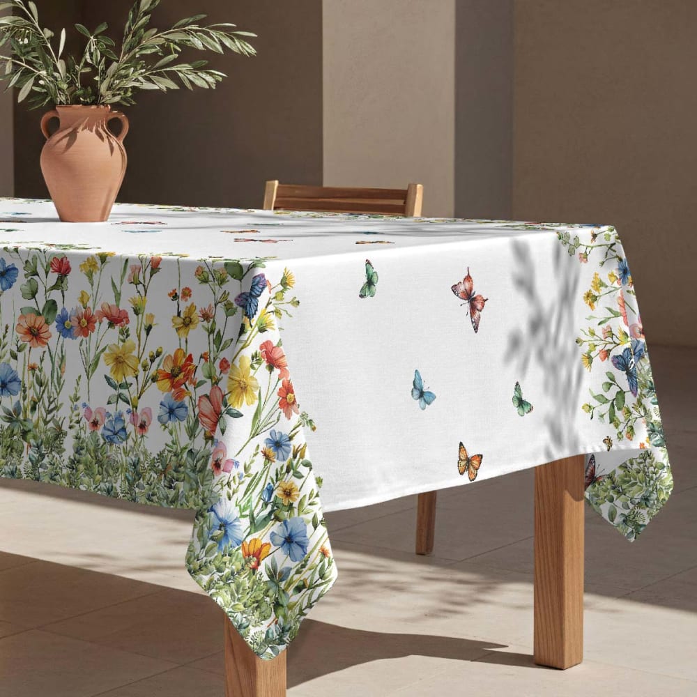 Naf Naf Fleckabweisende Tischdecke – 100 % Baumwolle, 150×250 cm Mehrfarbig Baumwolle