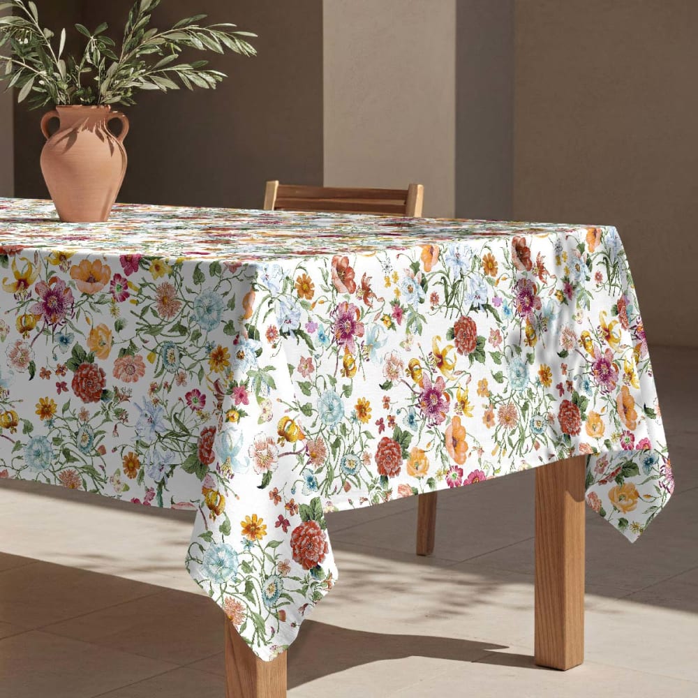 Naf Naf Fleckabweisende Tischdecke – 100 % Baumwolle, 150×300 cm Mehrfarbig Baumwolle