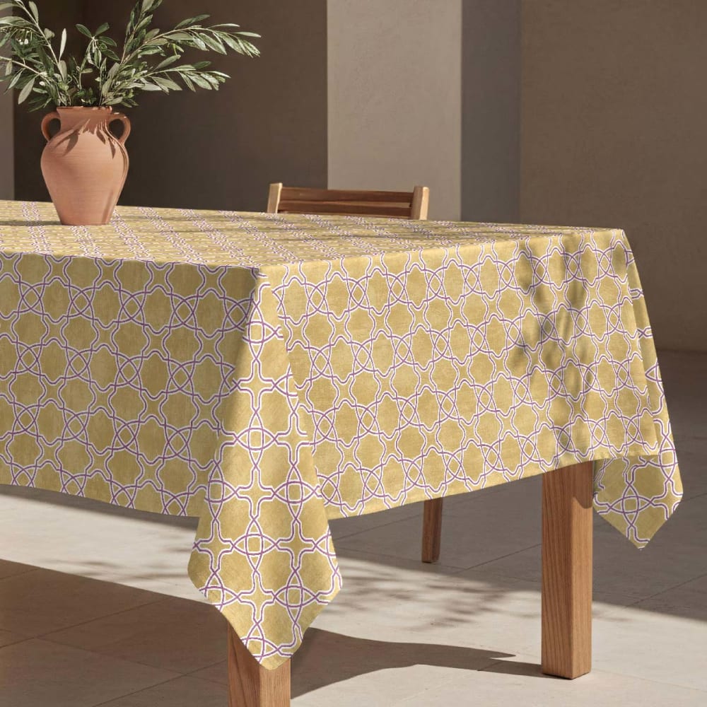 Naf Naf Fleckabweisende Tischdecke – 100 % Baumwolle, 150×250 cm Gelb Baumwolle