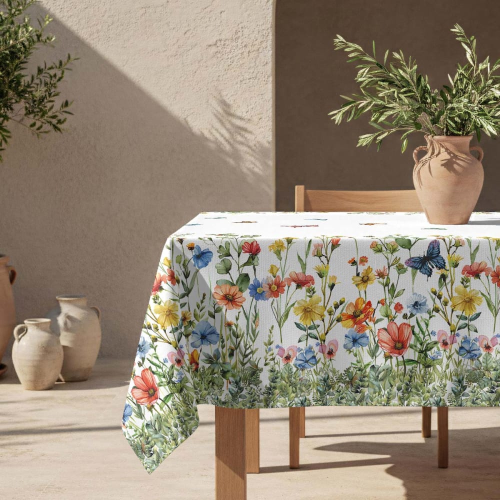 Fleckabweisende Tischdecke – 100 % Baumwolle, 150×300 cm -