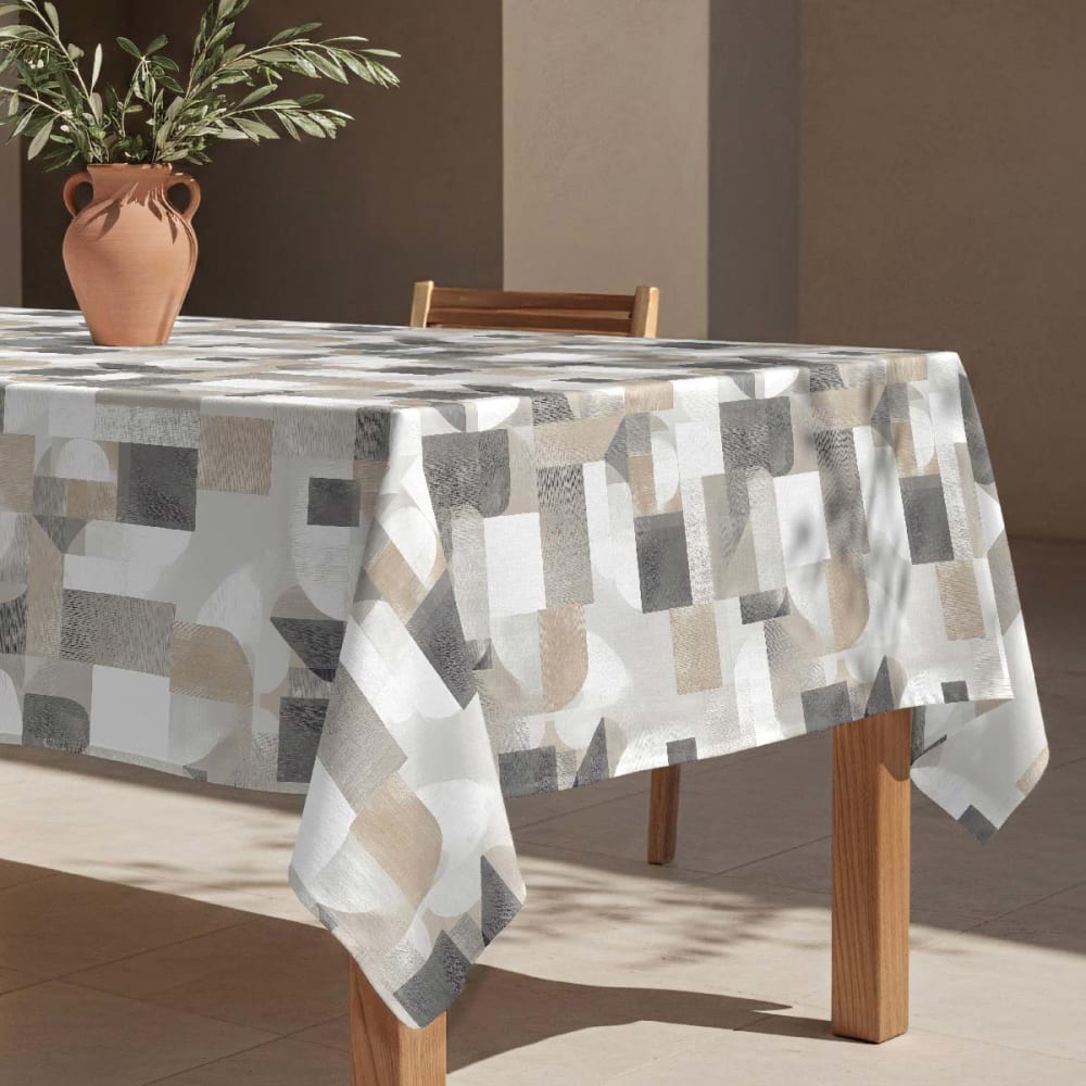 Naf Naf Fleckabweisende Tischdecke – 100 % Baumwolle, 150×300 cm Beige Baumwolle