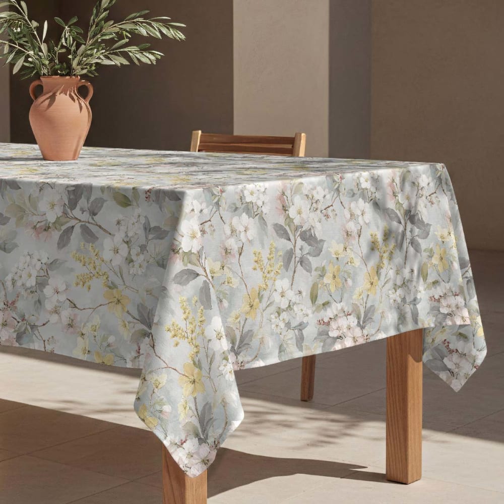 Naf Naf Fleckabweisende Tischdecke – 100 % Baumwolle, 150×300 cm Grau Baumwolle