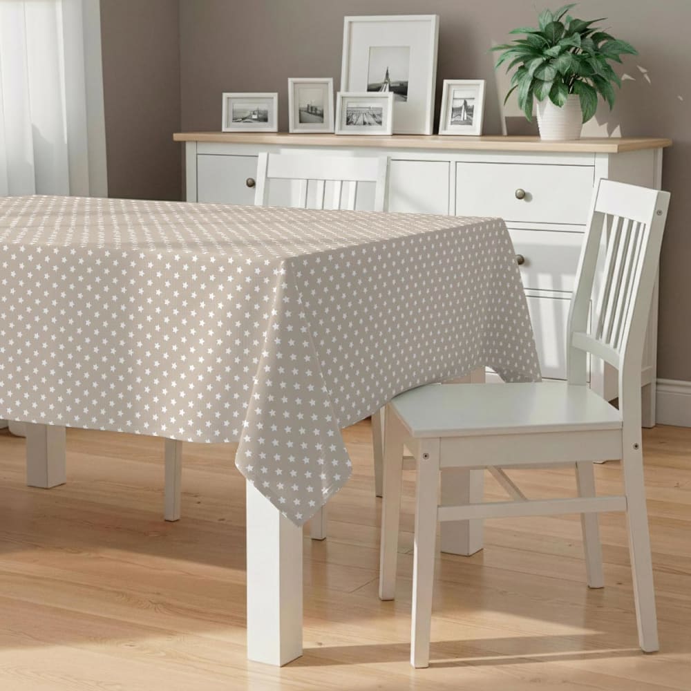 Naf Naf Fleckabweisende Tischdecke – 100 % Baumwolle, 150×300 cm Beige Baumwolle