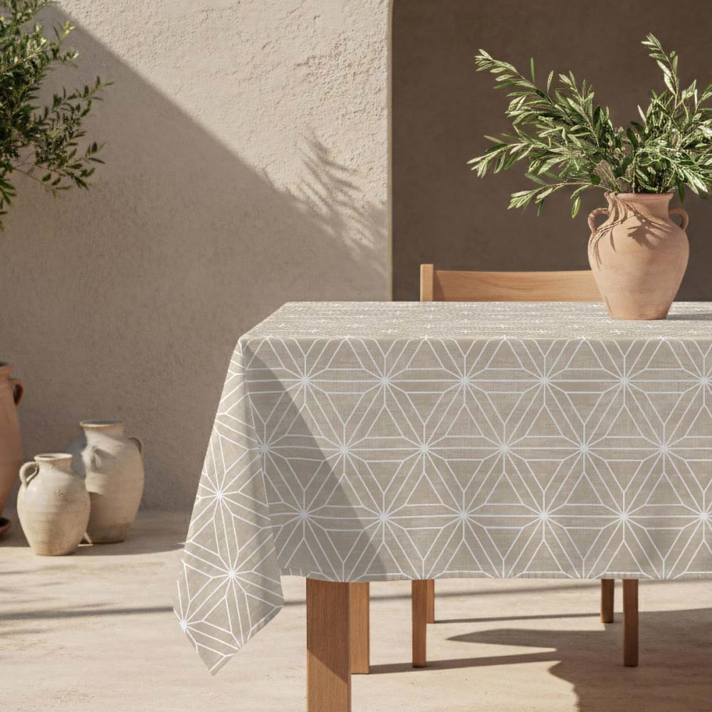 Fleckabweisende Tischdecke – 100 % Baumwolle, 100 × 150 cm -