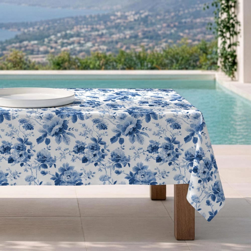 Fleckabweisende Tischdecke – 100 % Baumwolle, 150×250 cm -
