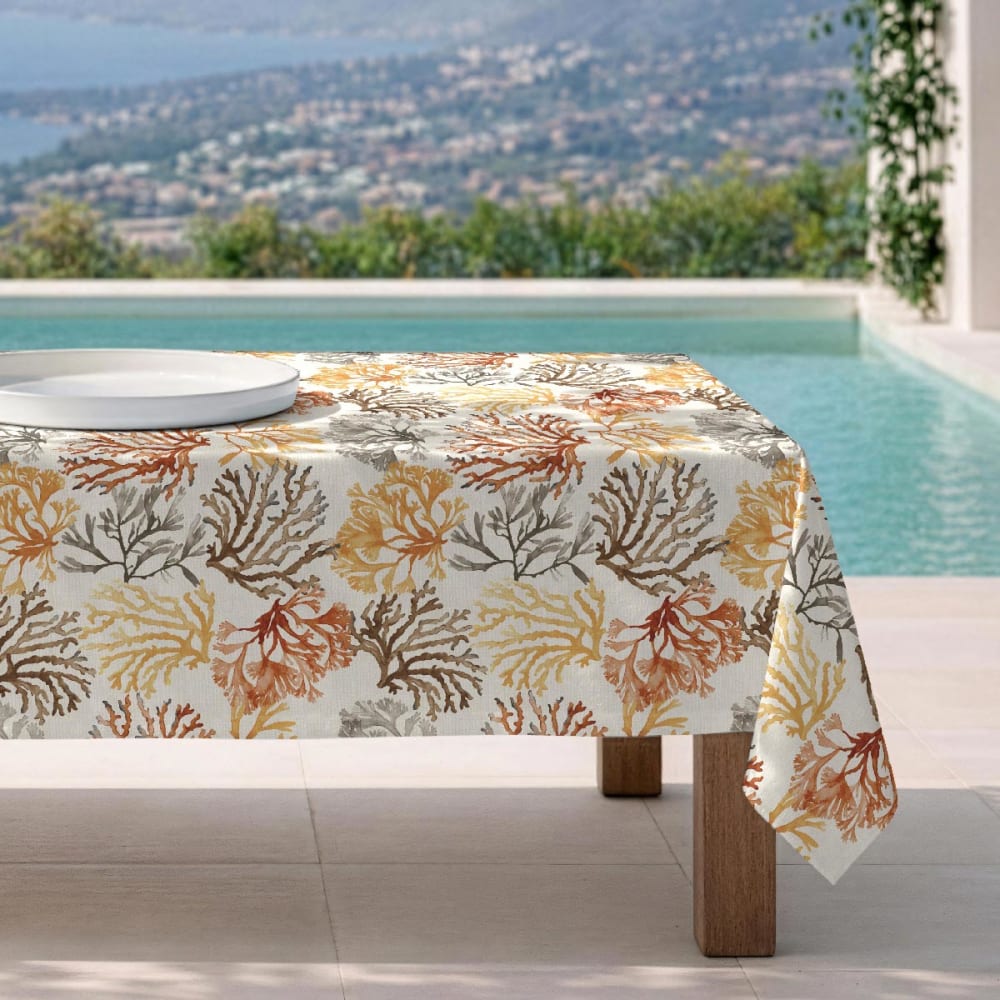 Fleckabweisende Tischdecke – 100 % Baumwolle, 150×150 cm -