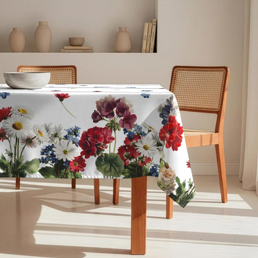 Fleckabweisende Tischdecke – 100 % Baumwolle, 150×200 cm -