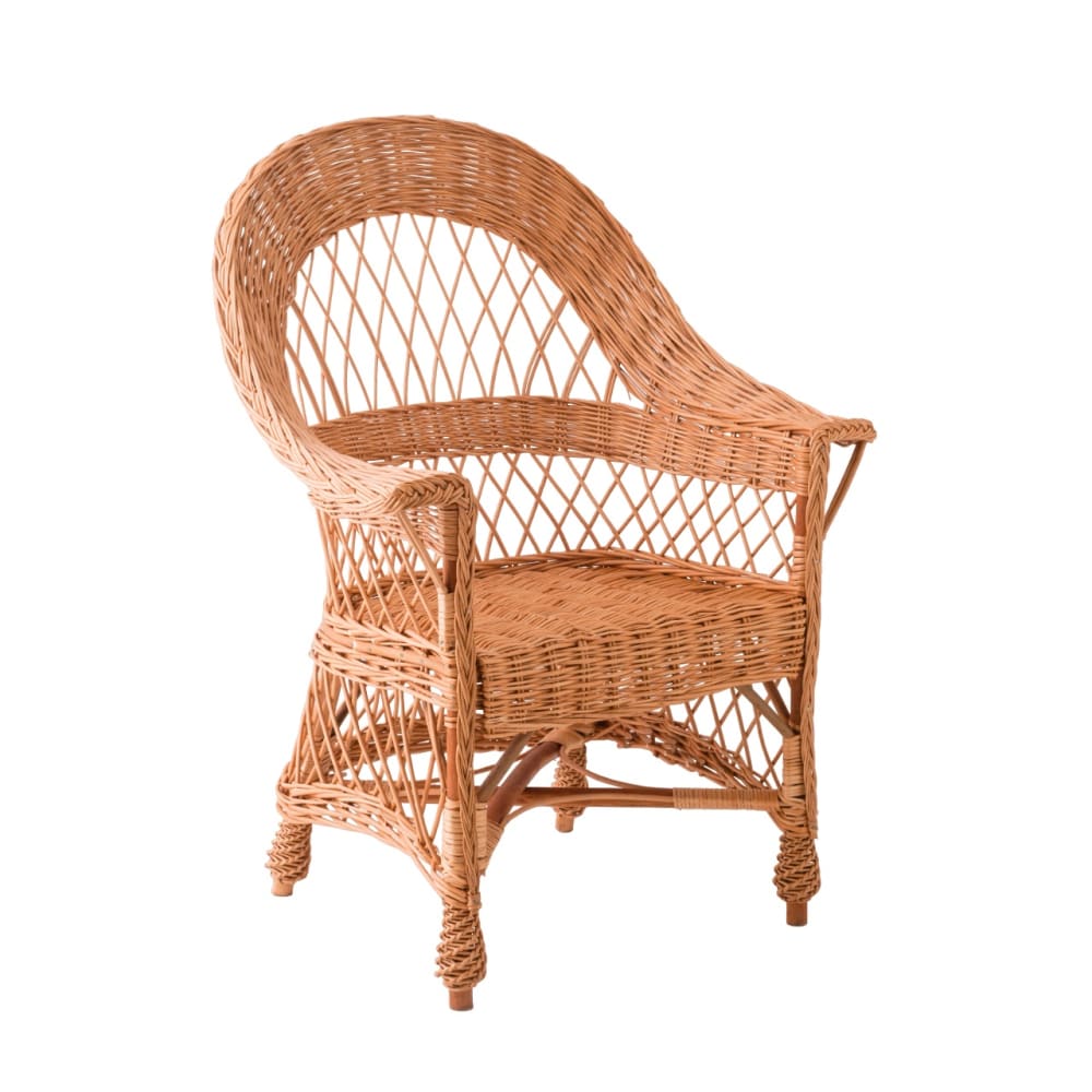 Fauteuil tressé osier brun Fauteuil tressé osier brun