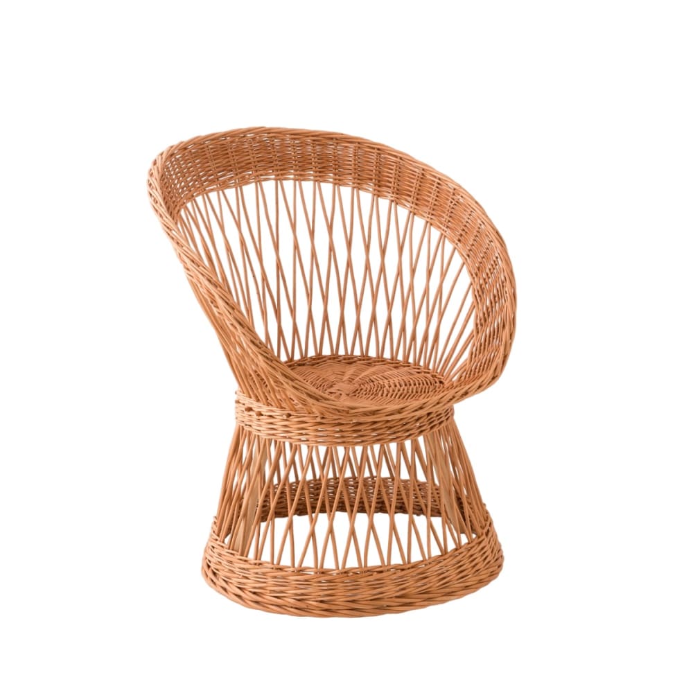 Fauteuil ajouré en osier marron Fauteuil ajouré en osier marron