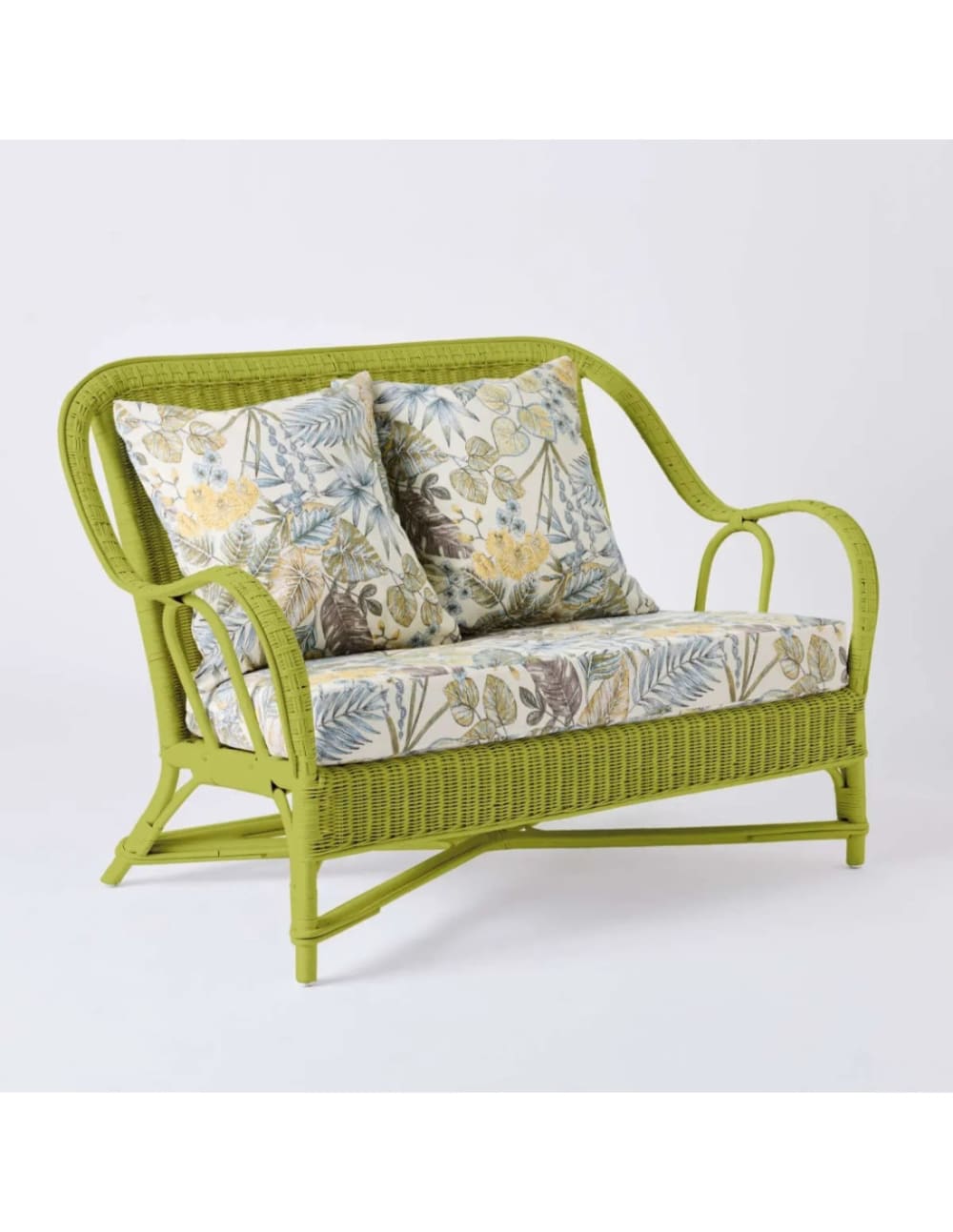 Fauteuil rotin laqué vert gazon
