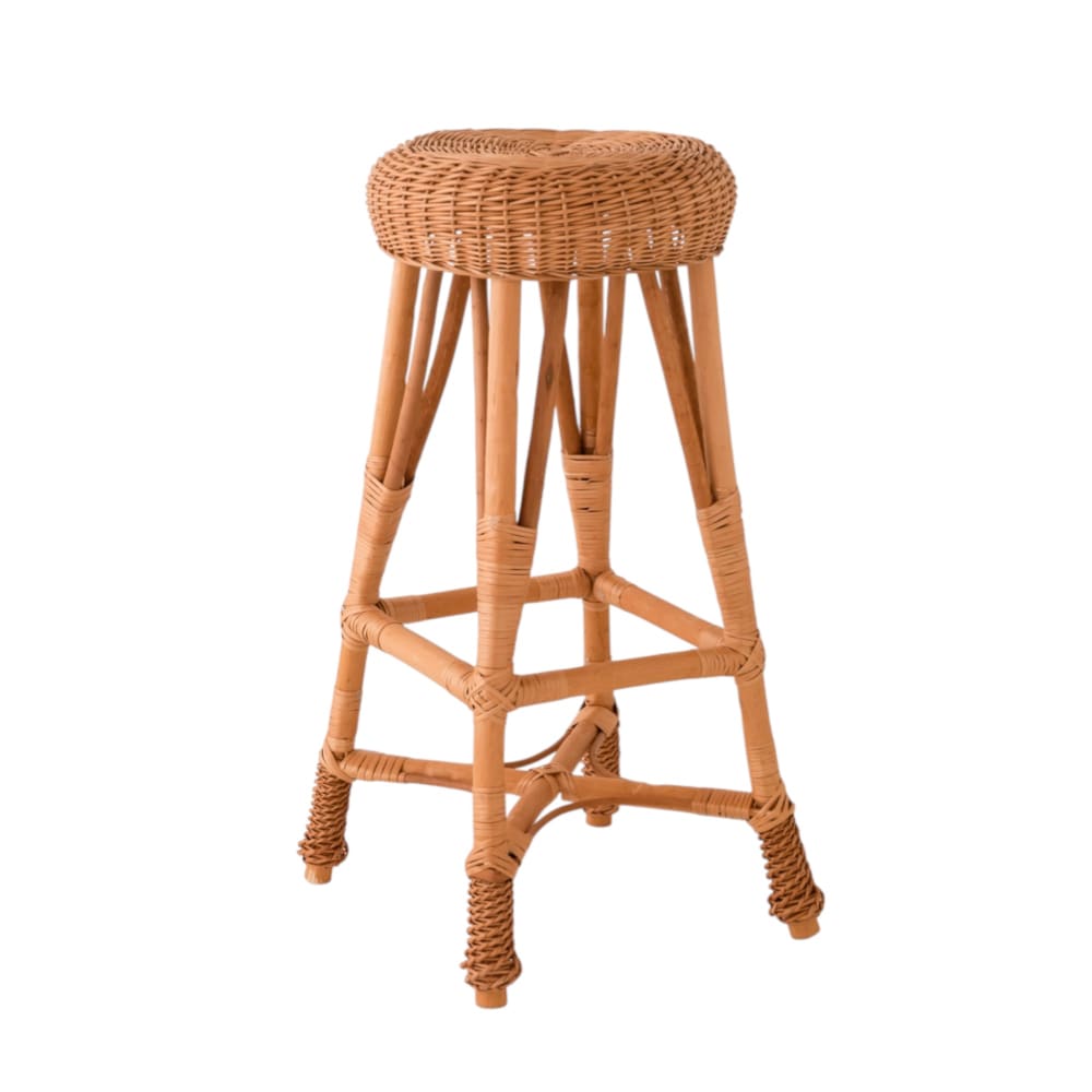 Tabouret de bar en osier marron