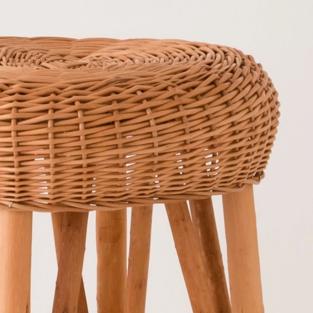 Tabouret de bar en osier marron