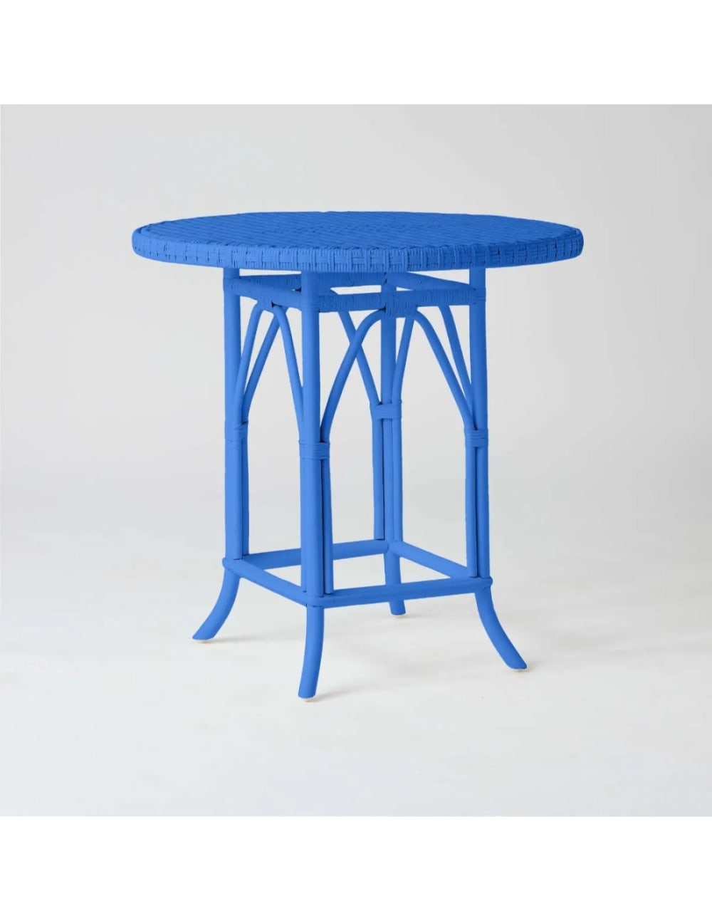 Table rotin laqué bleu grec Table rotin laqué bleu grec