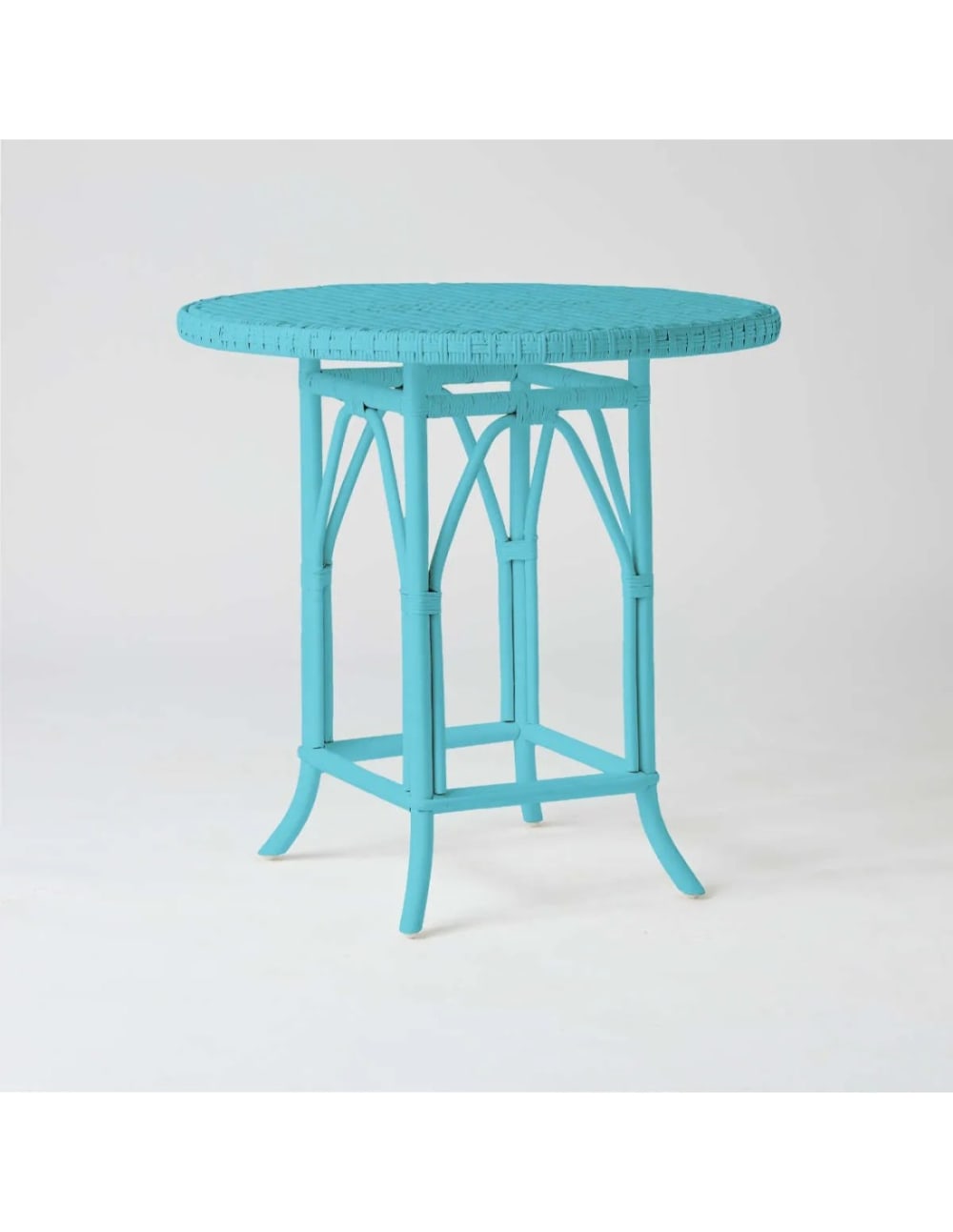 Table rotin laqué bleu azur Table rotin laqué bleu azur