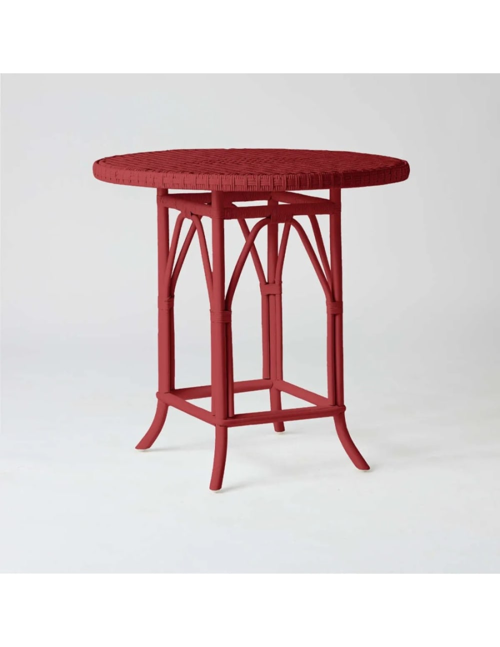 Table rotin laqué rouge rubis Table rotin laqué rouge rubis