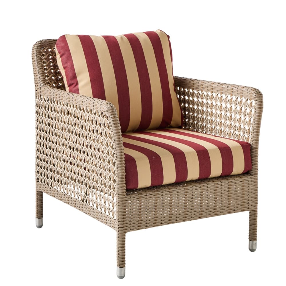 Fauteuil de jardin gris et rayures bordeaux Fauteuil de jardin gris et rayures bordeaux