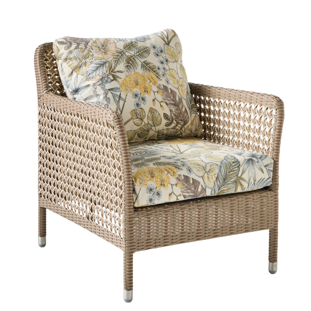 Fauteuil de jardin gris et motifs beige Fauteuil de jardin gris et motifs beige