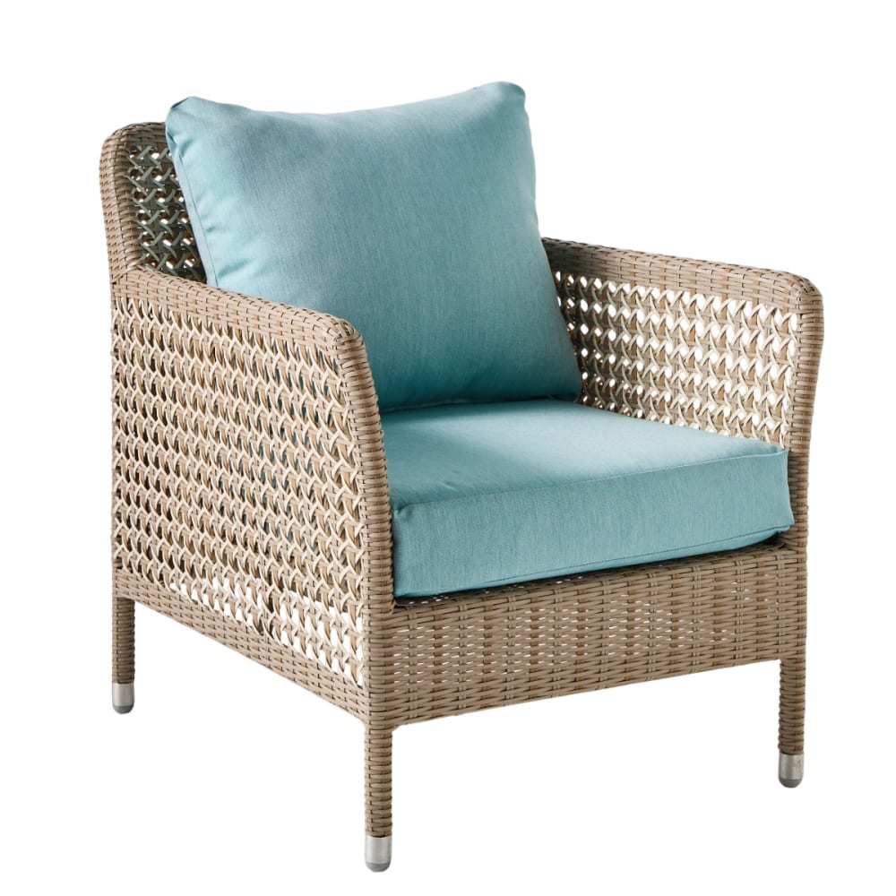 Fauteuil de jardin résine gris et bleu aqua Fauteuil de jardin résine gris et bleu aqua