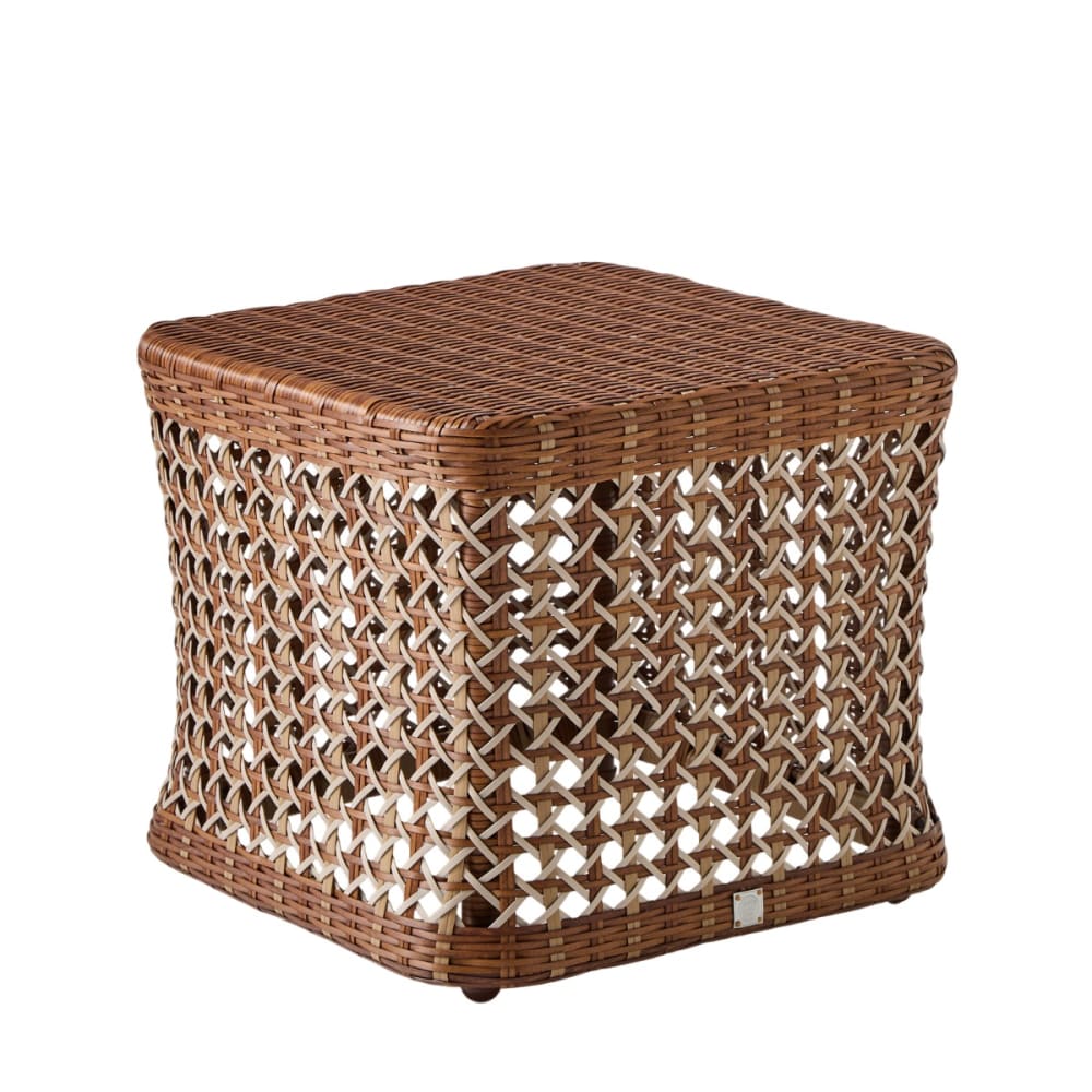 Table basse de jardin carrée en résine marron Table basse de jardin carrée en résine marron