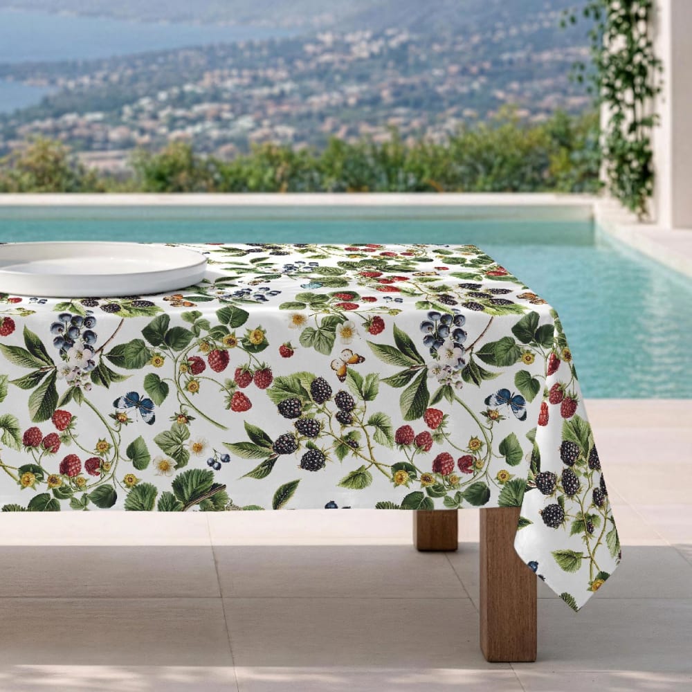 Fleckabweisende Tischdecke – 100 % Baumwolle, 150×300 cm -