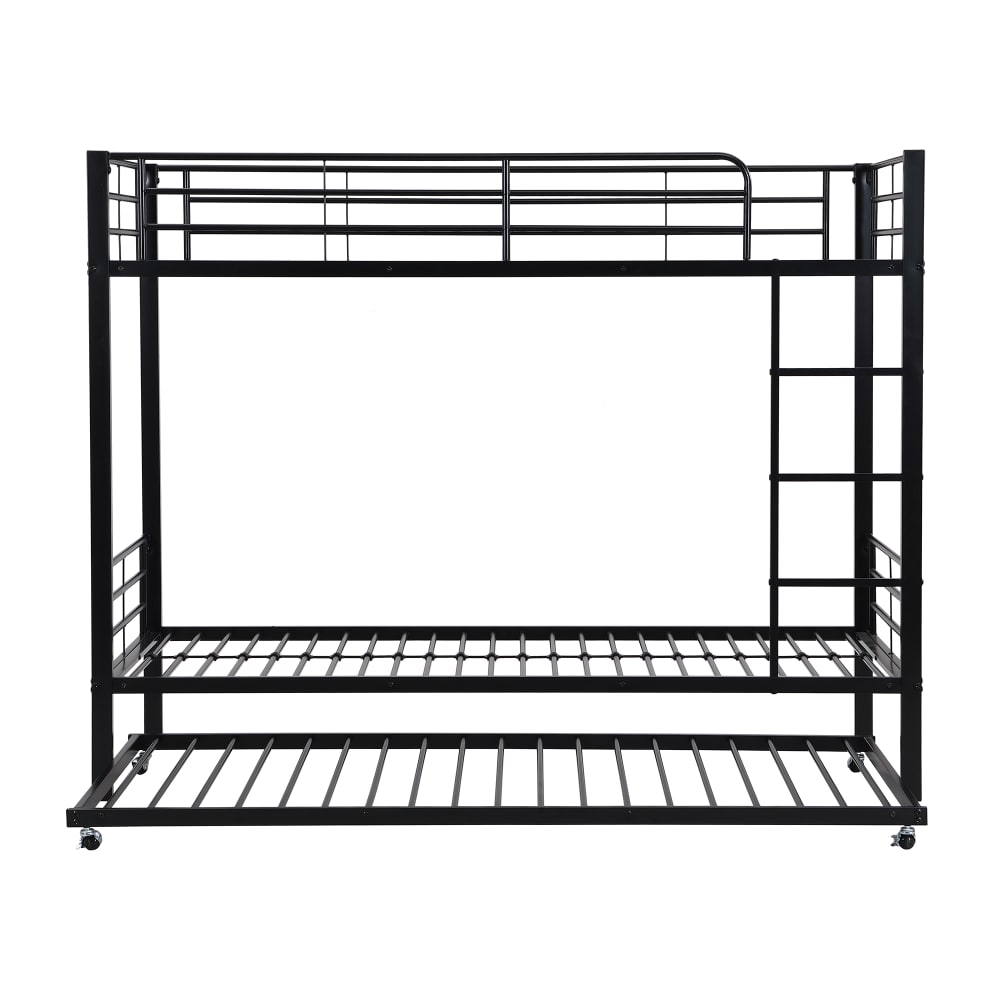 Etagenbett aus Eisen mit Rollbett Schwarz 90x200 90x190 cm -