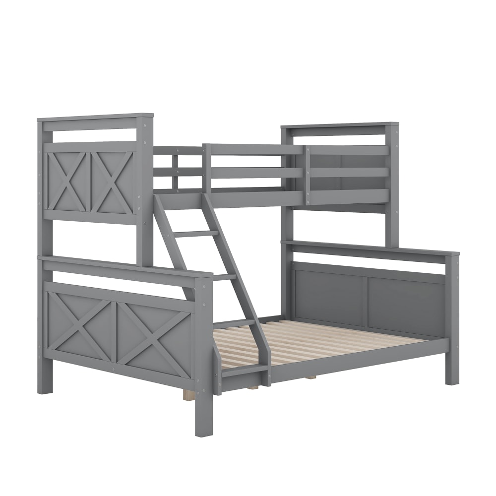 ComfortXL Teilbares Etagenbett aus Holz Grau 90x200 140x200 cm GRAU HOLZ Baby