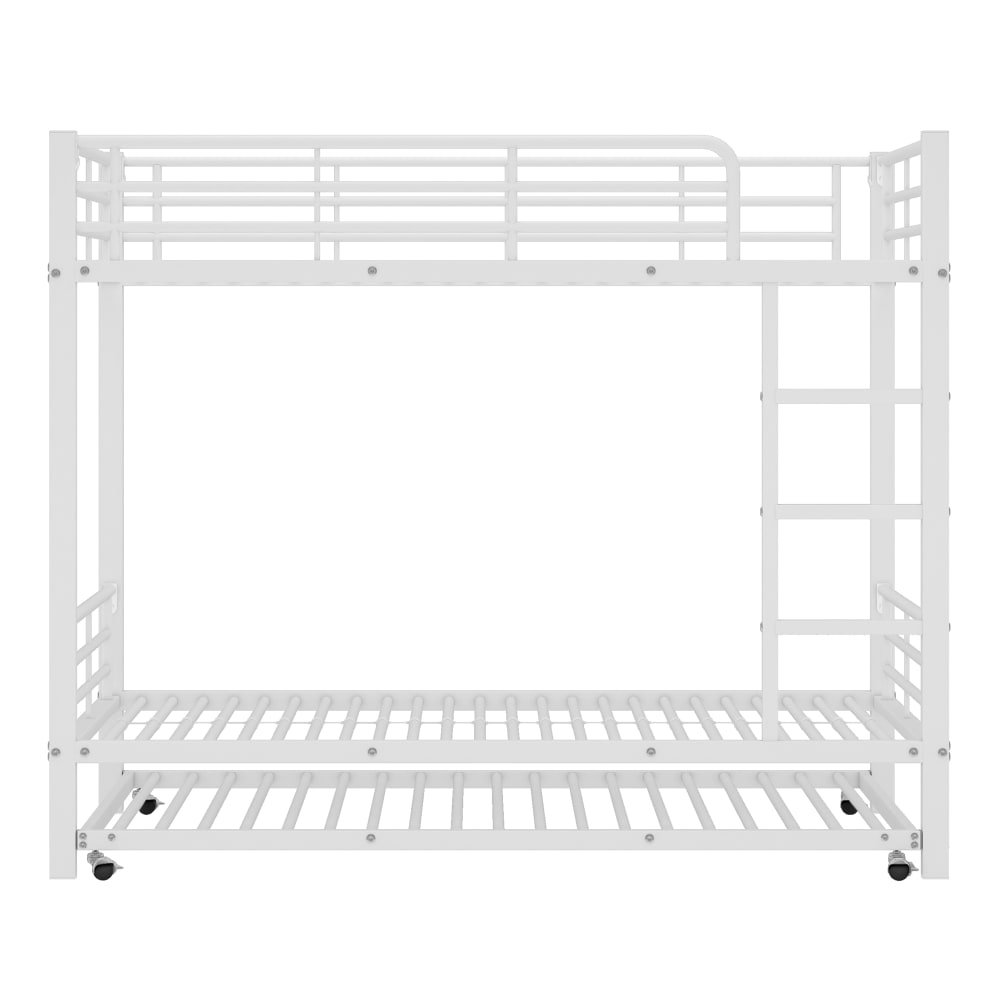 ComfortXL Etagenbett aus Eisen mit Rollbett Weiß 90x200 90x190 cm WEISS STAHL Baby