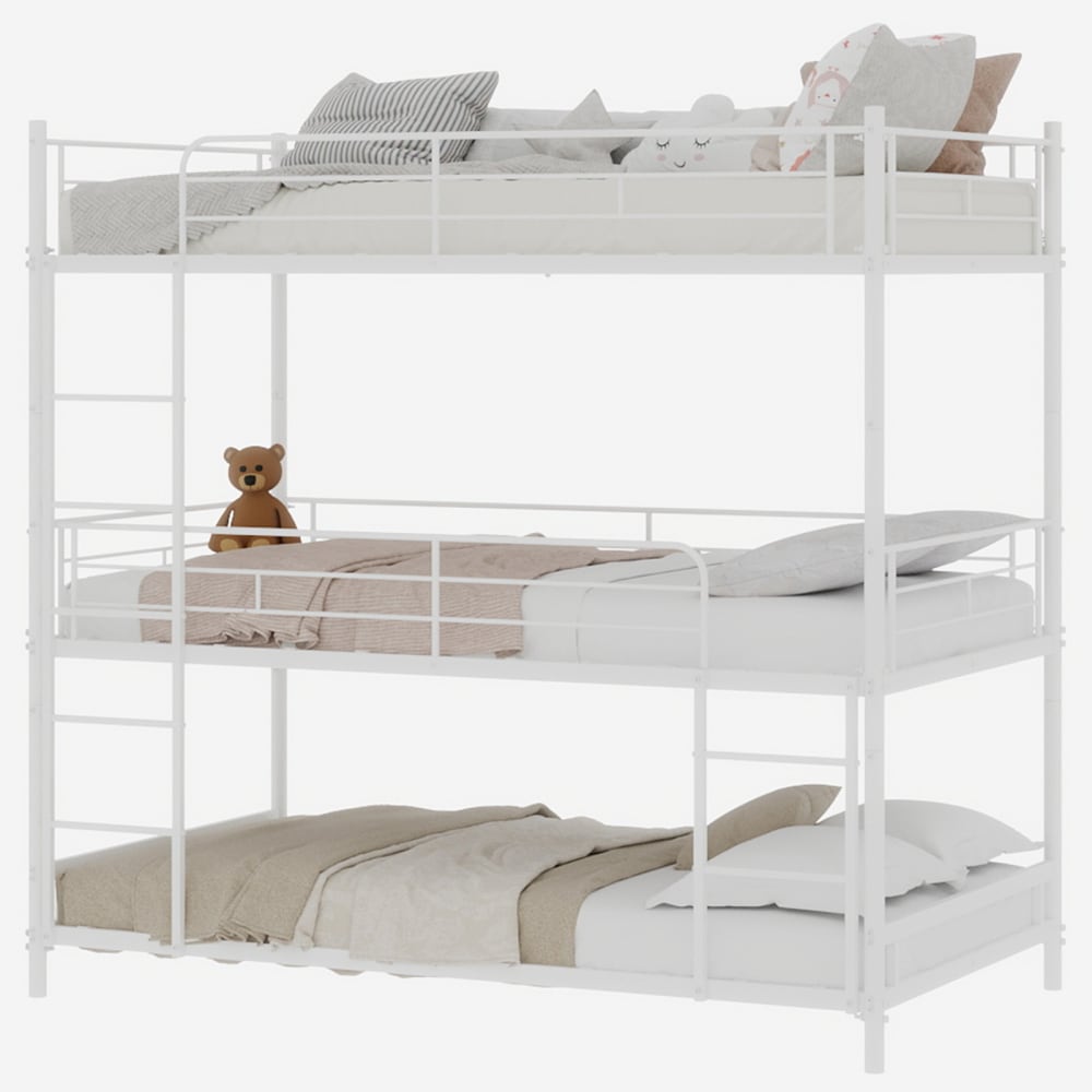 Dreifach Etagenbett aus Eisen Weiß 90x190 cm - Maisons Du Monde