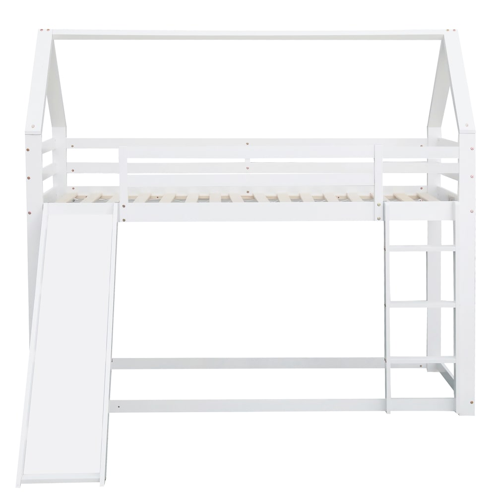 Haus Etagenbett mit Rutsche Weiß 90x200 cm - Maisons Du Monde